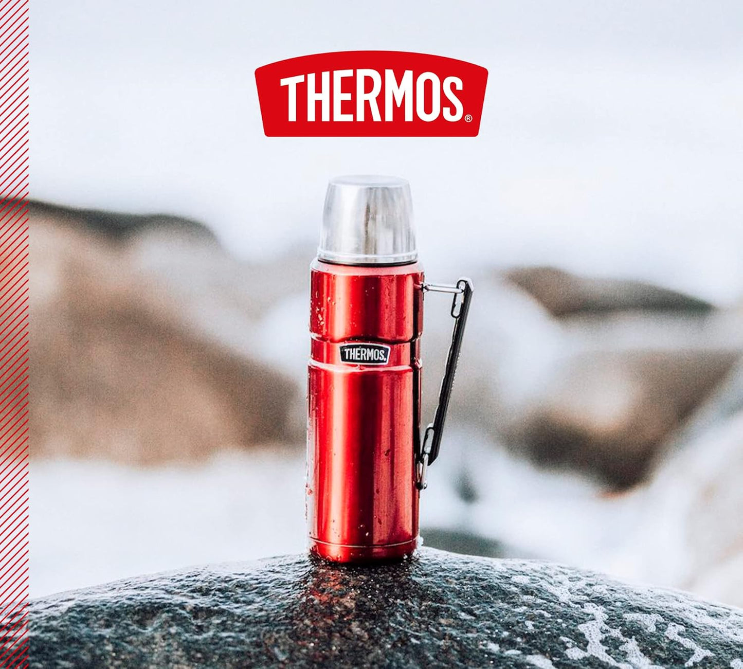 THERMOS STAINLESS STEEL DOUBLE WALL 1.2L KIRMIZI