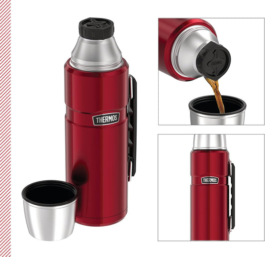 THERMOS STAINLESS STEEL DOUBLE WALL 1.2L KIRMIZI